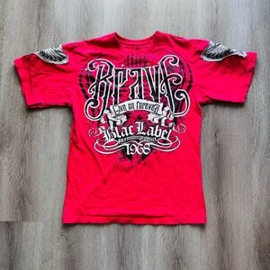 Blac Label Premium Men’s Graphic T-Shirt Red The Brave Freedom Wings Medium